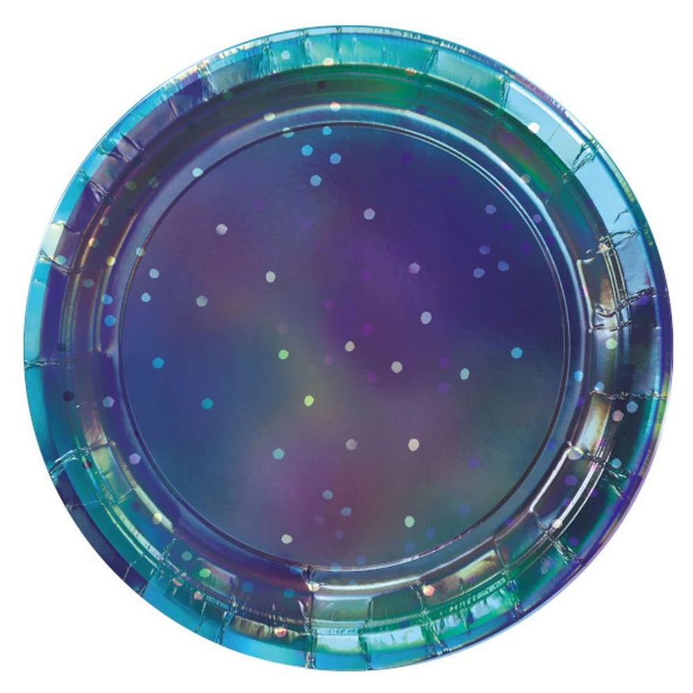 Sparkling Sapphire Iridescent Dinner Plates, 8ct