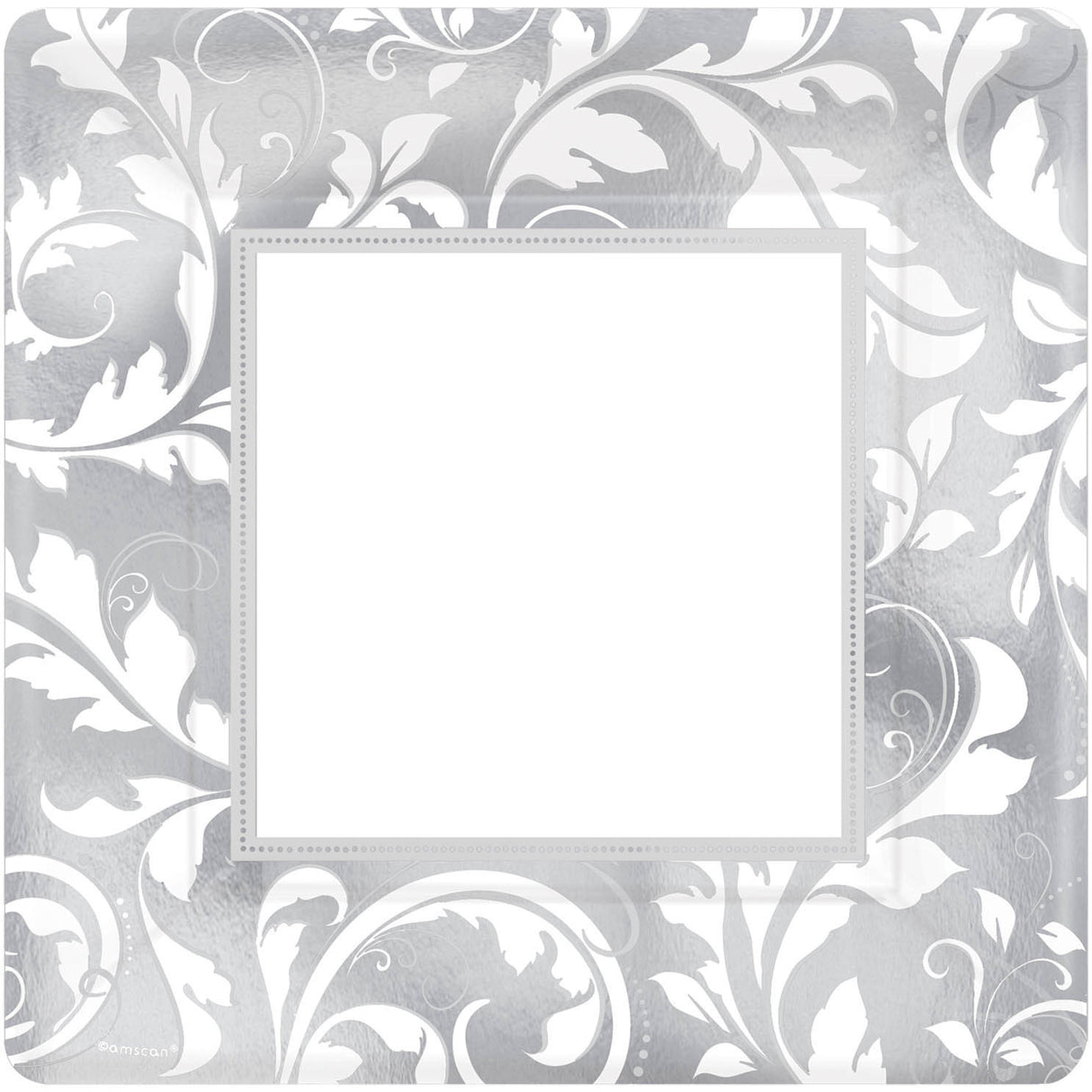 Silver Elegant Scroll Banquet Plates (8ct)