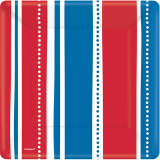 American Summer Stripes Banquet Plates (8ct)