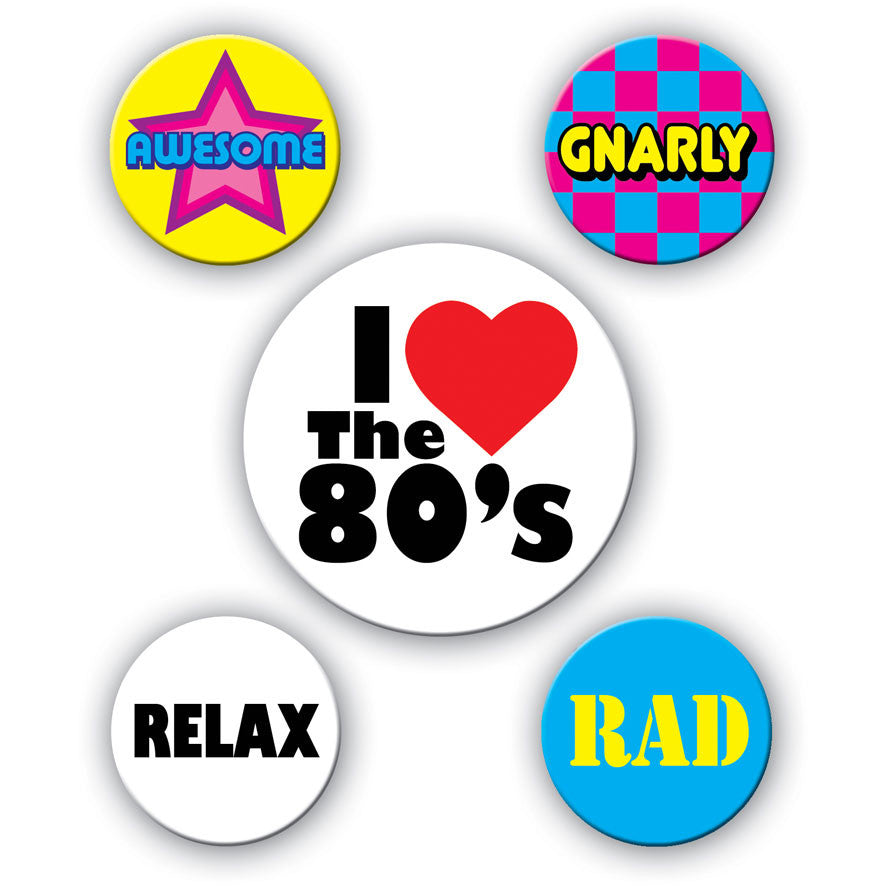 80&#39;s Party Buttons