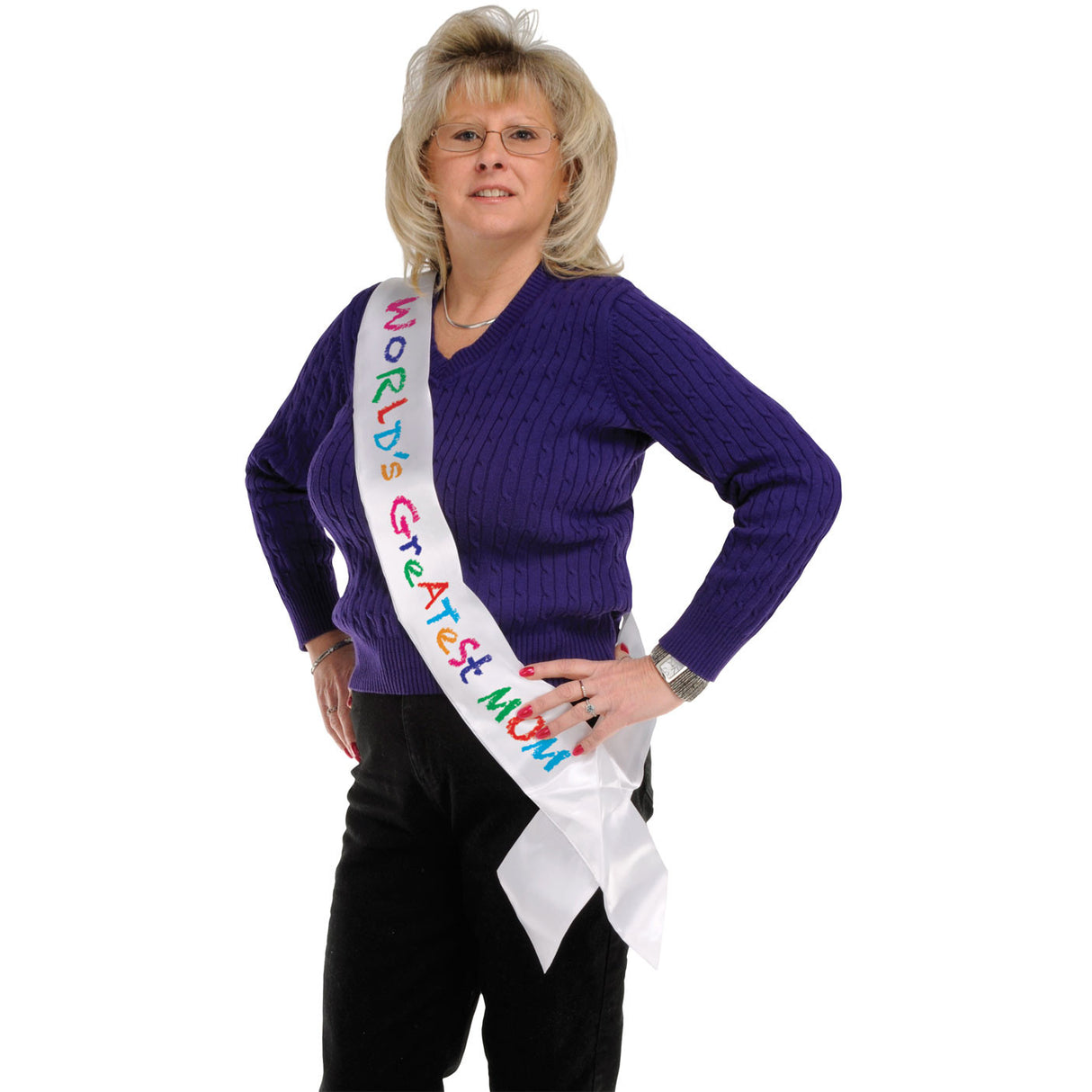 World's Greatest Mom Satin Sash