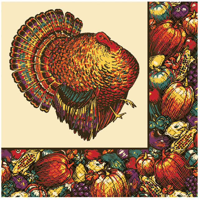 Autumn Turkey Beverage Napkins (30ct)