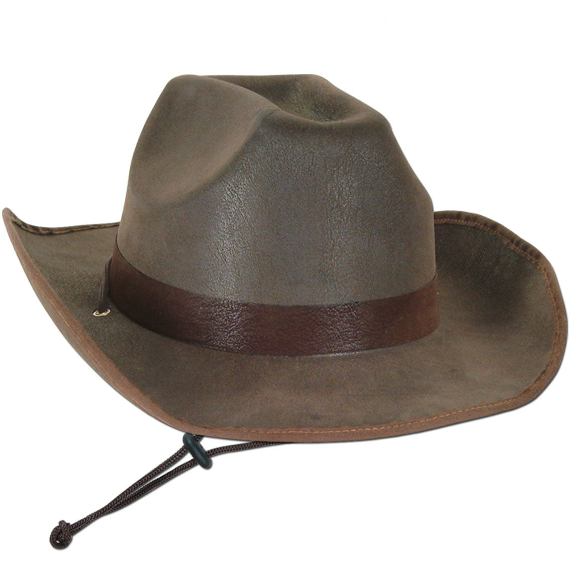 Faux Leather Western Hat