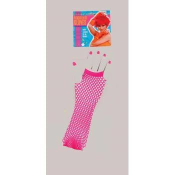 Long Fishnet Fingerless Glove - Pink