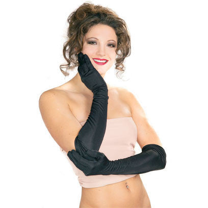 Black Long Nylon Gloves