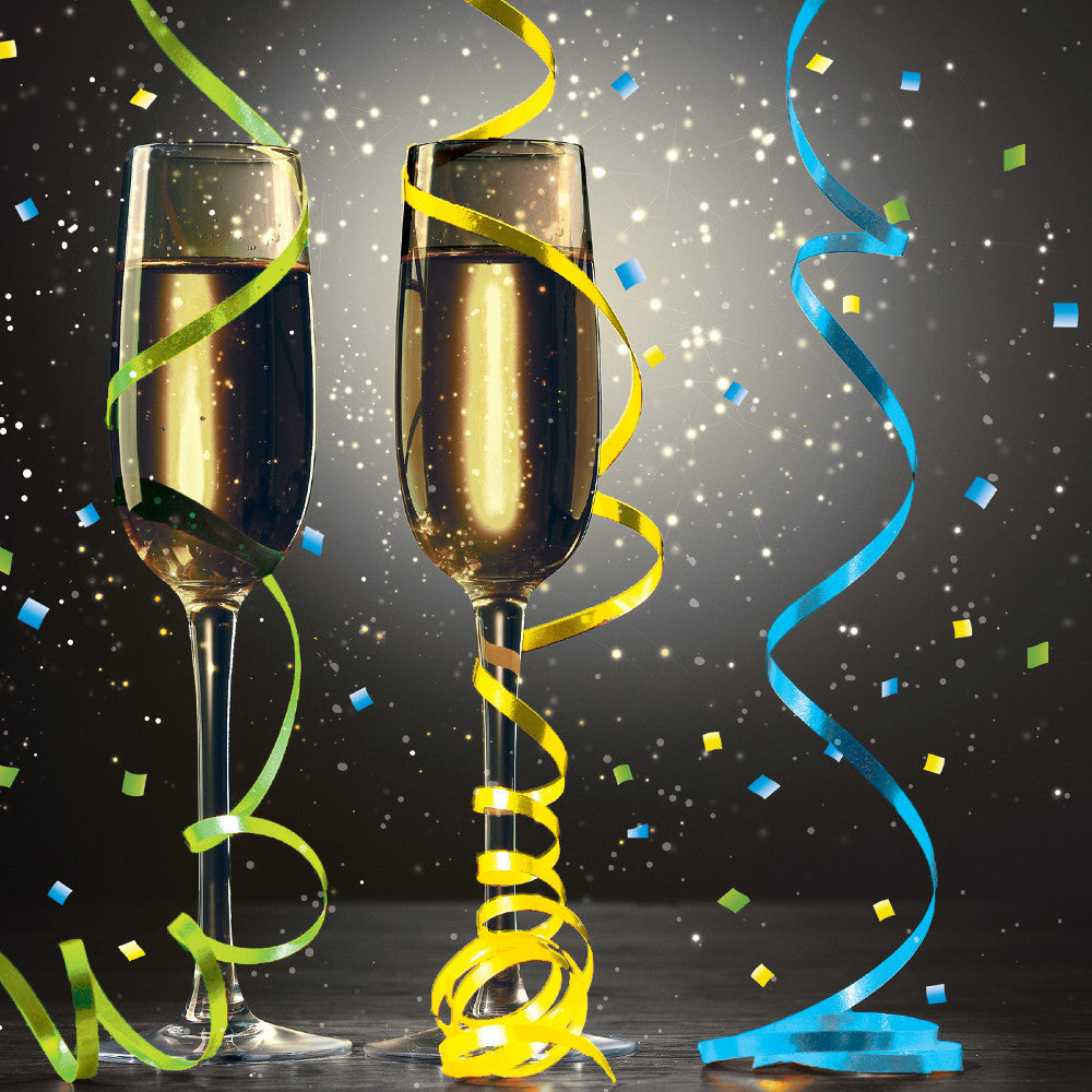 New Year Pop Beverage Napkins (16ct)