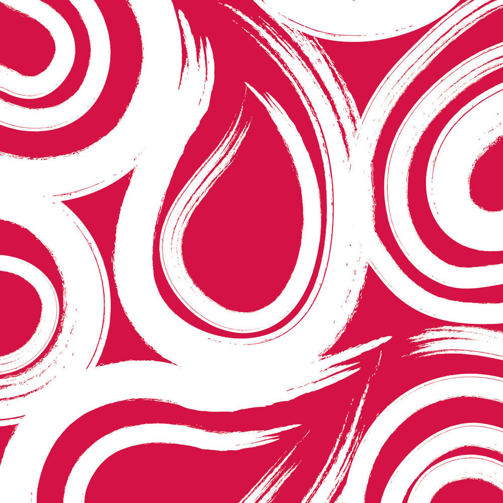 Classic Red Swirl Beverage Napkins (16ct)