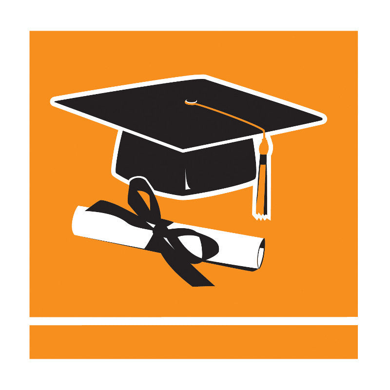 Orange School Colors Beverage Napkins (36ct)