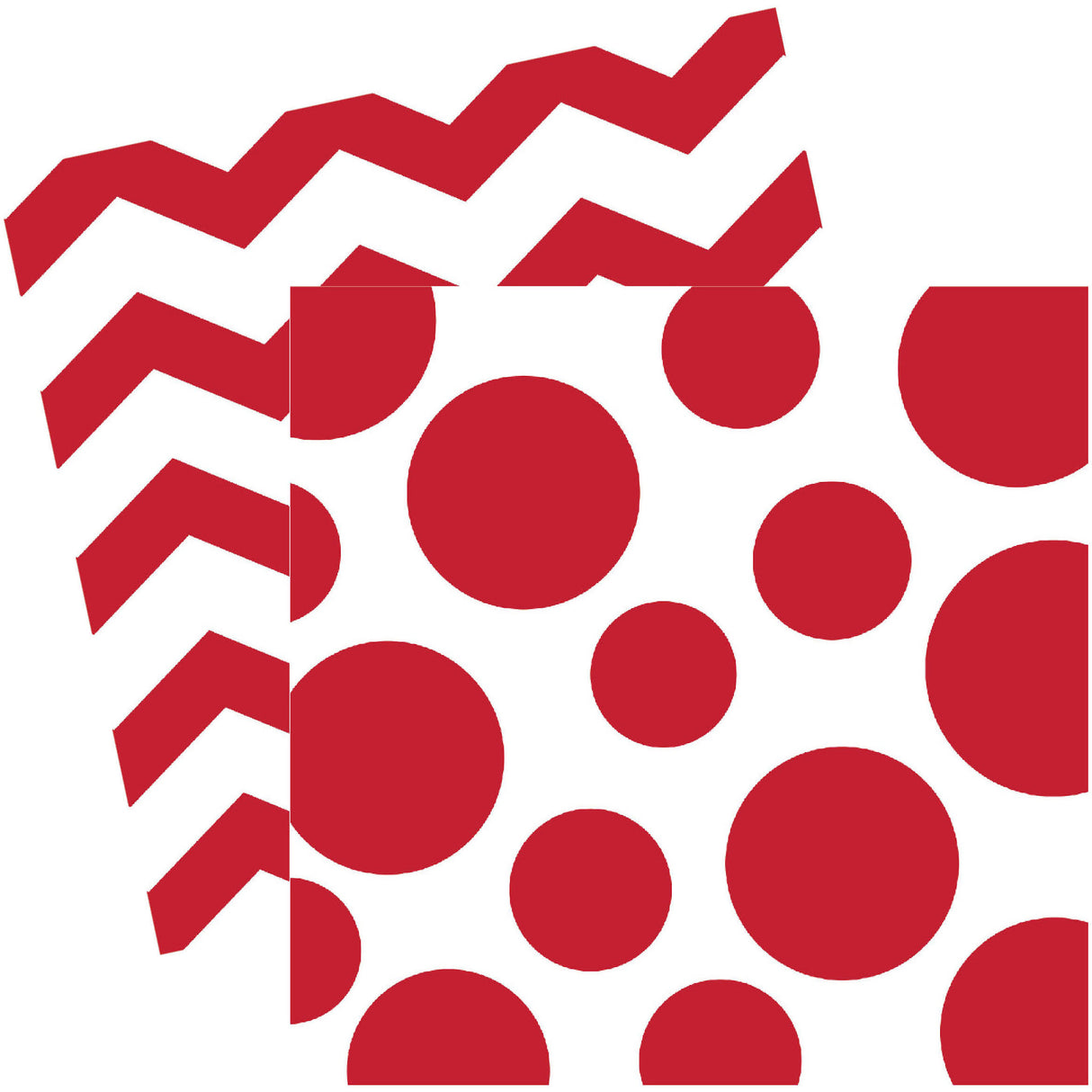 Classic Red Chevron and Dot Beverage Napkins (16ct)