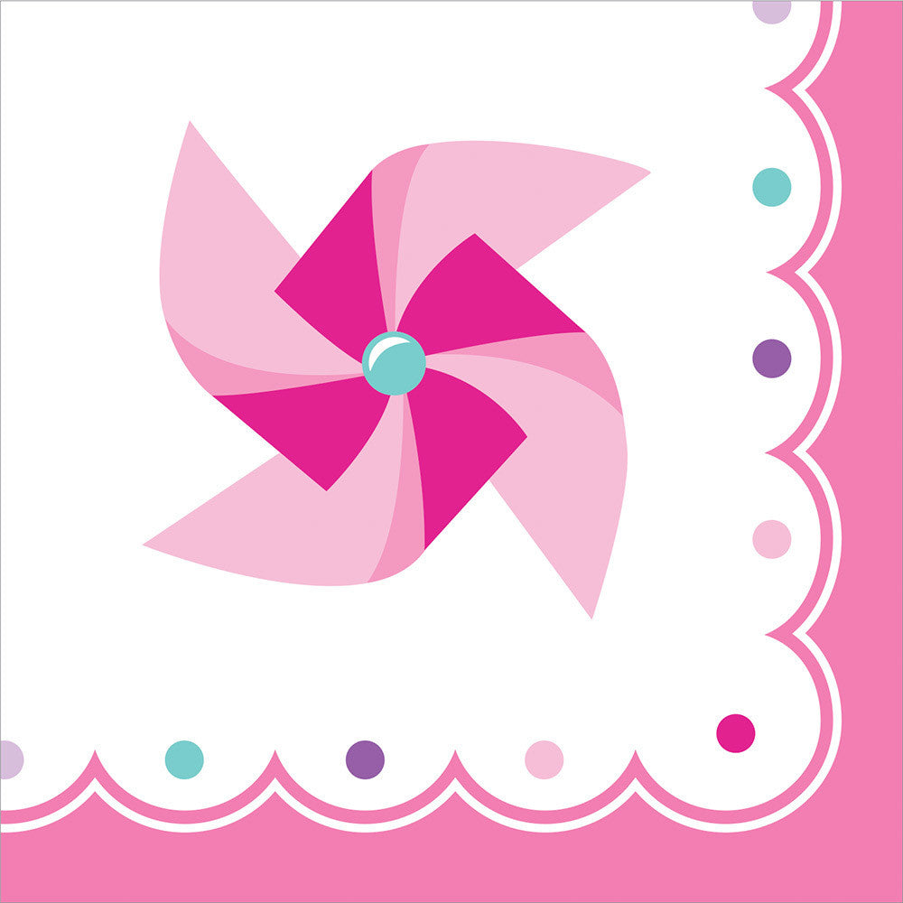 Turning One Girl Beverage Napkins (16ct)
