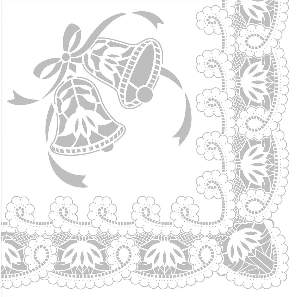 Silver Lace Wedding Luncheon Napkins (16ct)