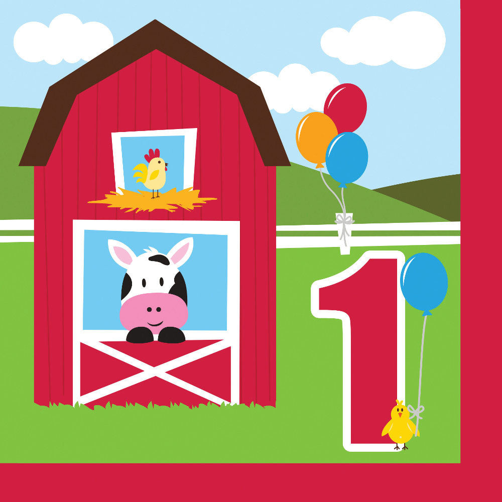 Farmhouse Fun 1st Birthday Luncheon Napkins (18ct)
