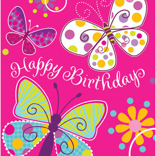 Butterfly Sparkle Birthday Luncheon Napkins (16ct)