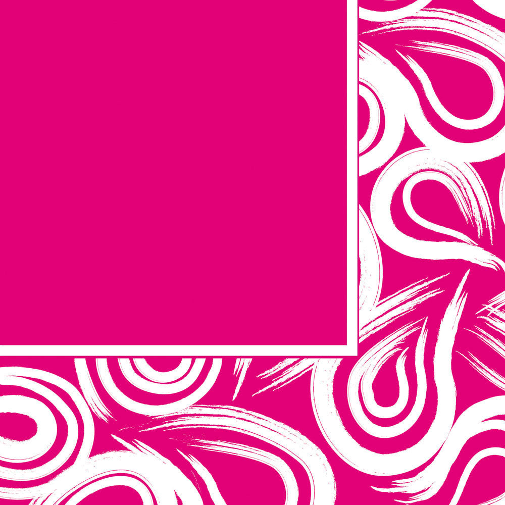 Hot Magenta Swirl Luncheon Napkins (16ct)