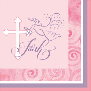 Faithful Dove Pink Luncheon Napkins (36ct)