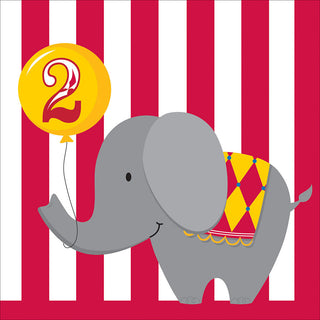 Circus Time! 2nd Birthday Luncheon Napkins (16ct)
