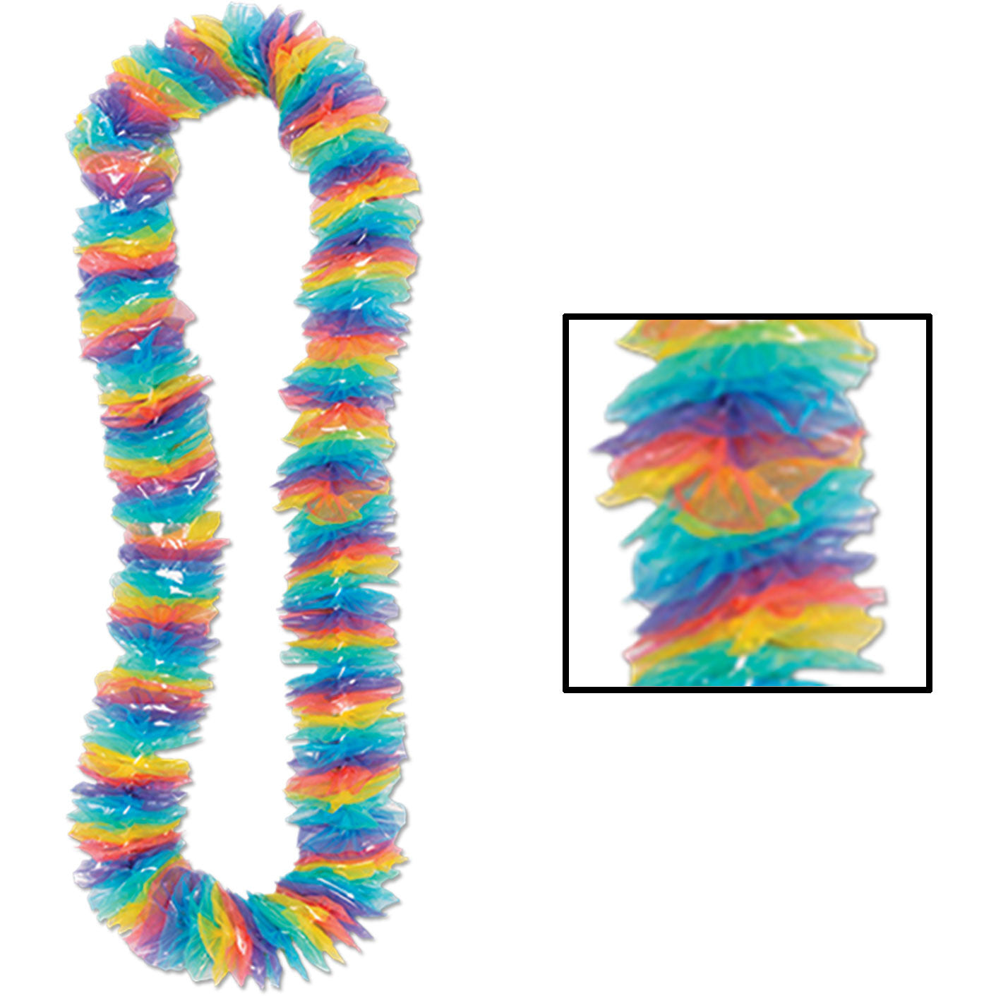 Floral-Color Ocean Breeze Poly Lei (4ct)