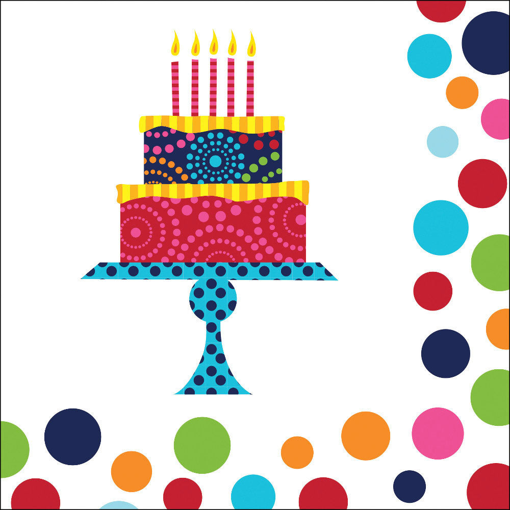 Birthday Cake Stand Luncheon Napkins (16ct)