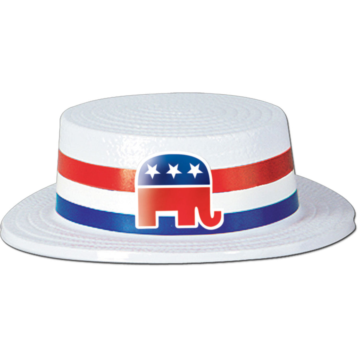 White Plastic Skimmer w/Republican Band