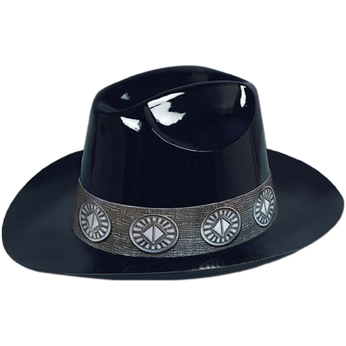 Black Plastic Cowboy Hat (1 ct)