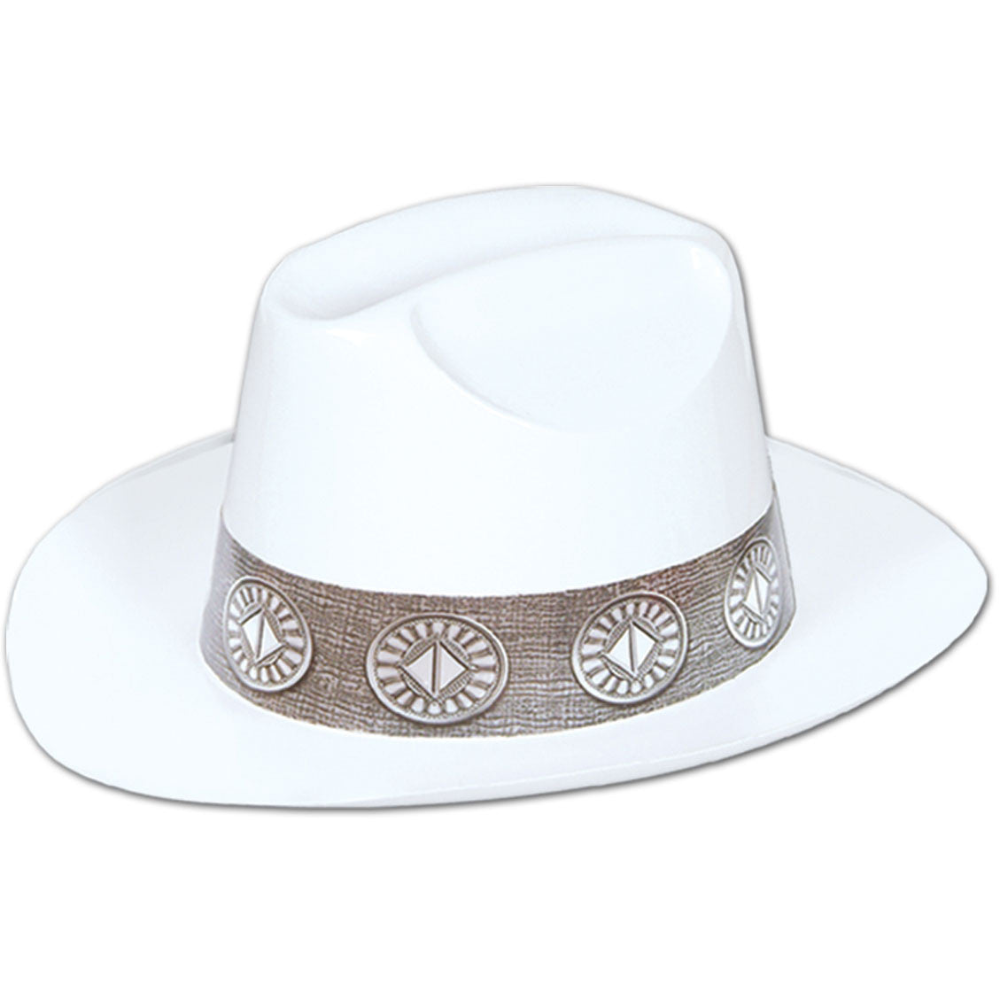 White Plastic Cowboy Hat (1 ct)