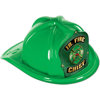 Green Plastic Jr Fire Chief Ha