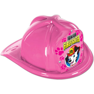 Pink Plastic Jr Firefighter Ha
