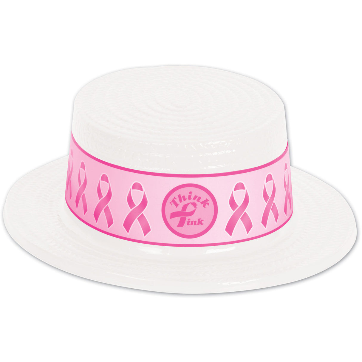 Pink Ribbon Skimmer Hat