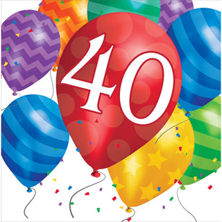 Balloon Blast 40th Birthday Luncheon Napkins (16ct)