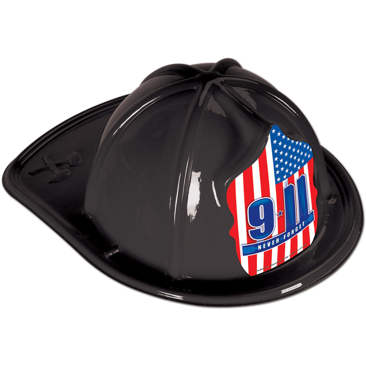 Black Plastic Fire Chief Hat