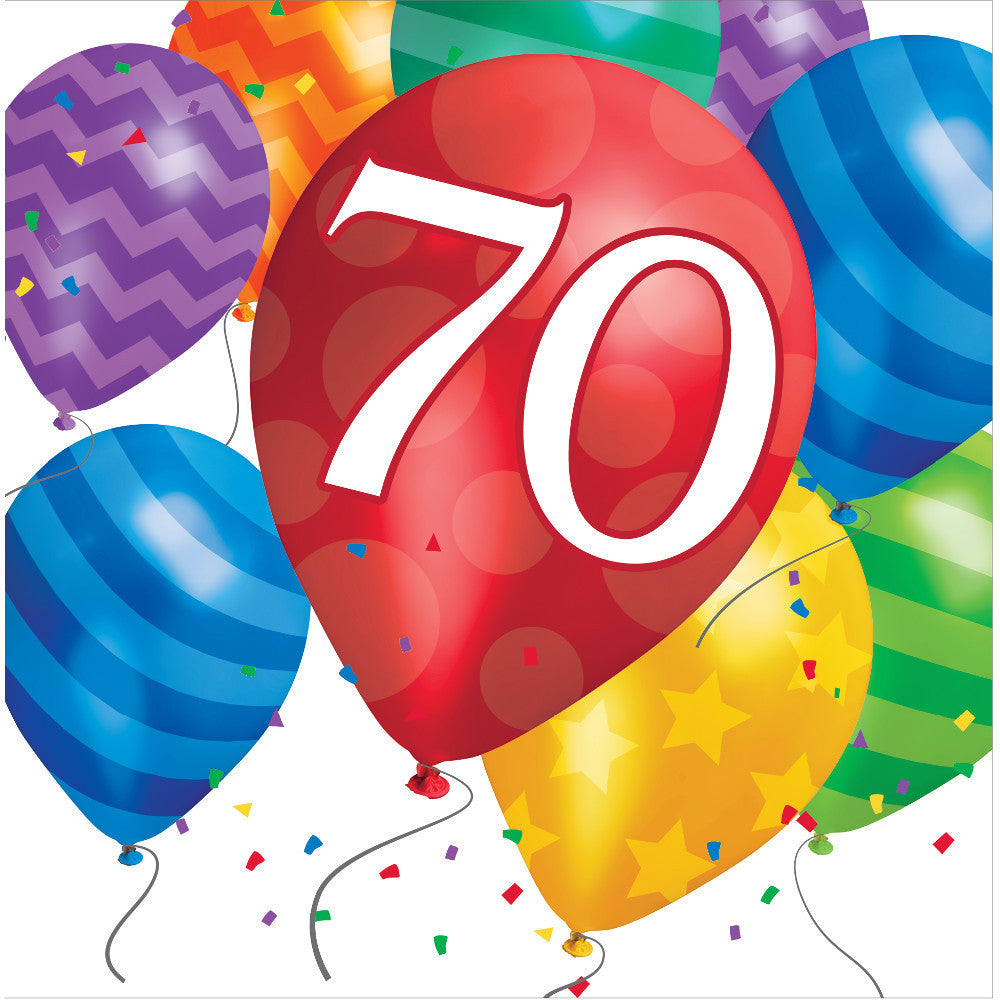 Balloon Blast 70th Birthday Luncheon Napkins (16ct)