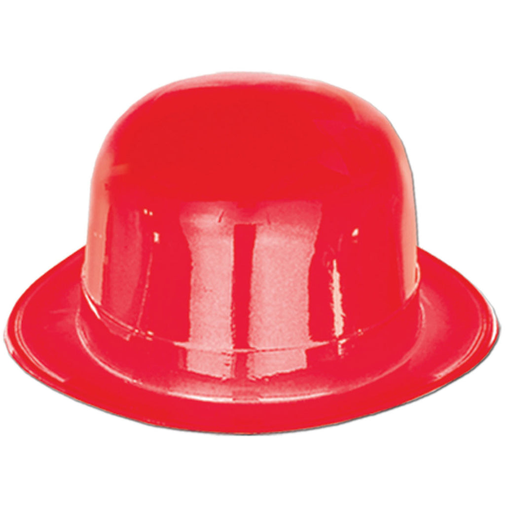 Red Plastic Derby Hat