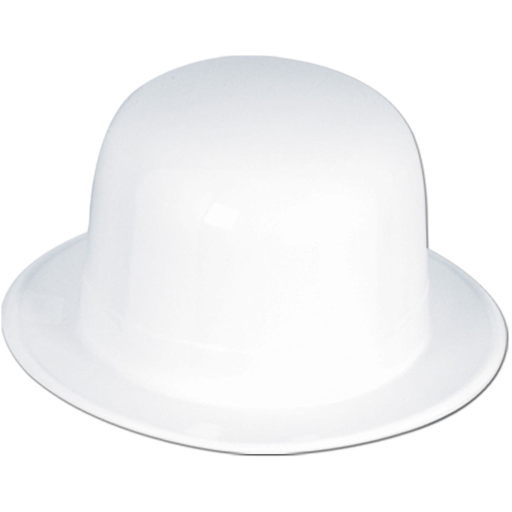 White Plastic Derby Hat