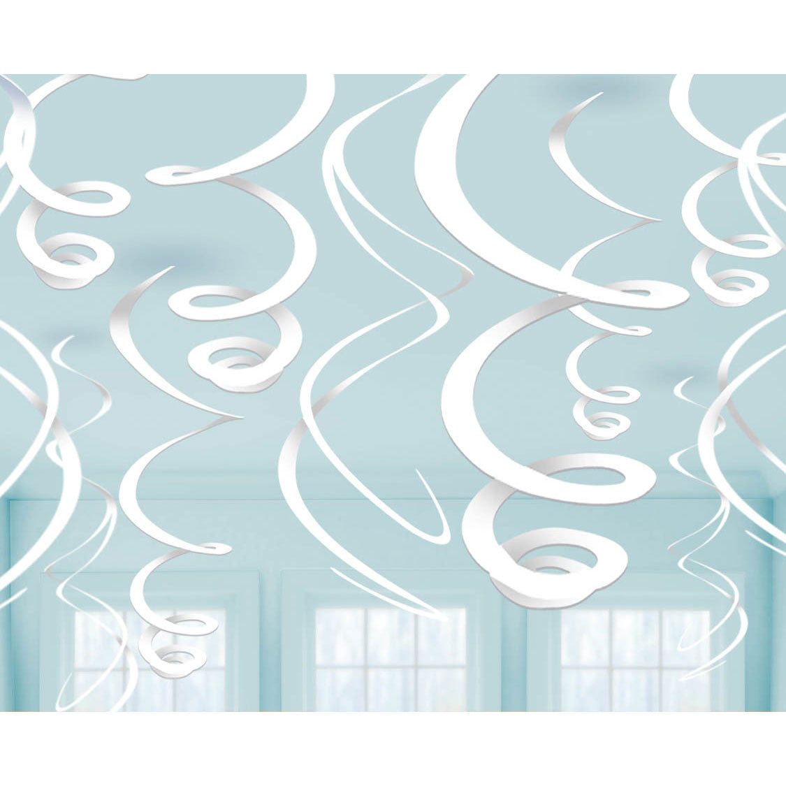 Frosty White Plastic Swirl Decorations