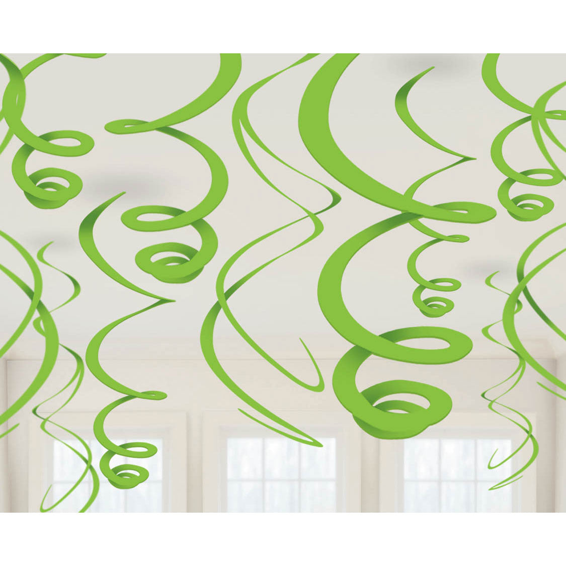 Kiwi Plastic Swirl Decorations