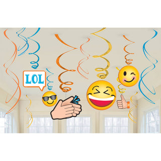 LOL Emojis Hanging Swirls (12 ct)