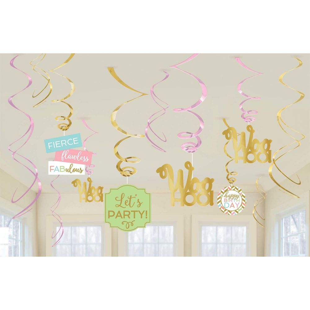 Confetti Fun Hanging Swirls (12 ct)