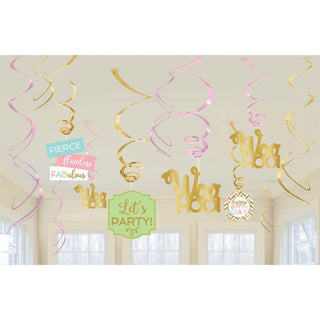 Confetti Fun Hanging Swirls (12 ct)