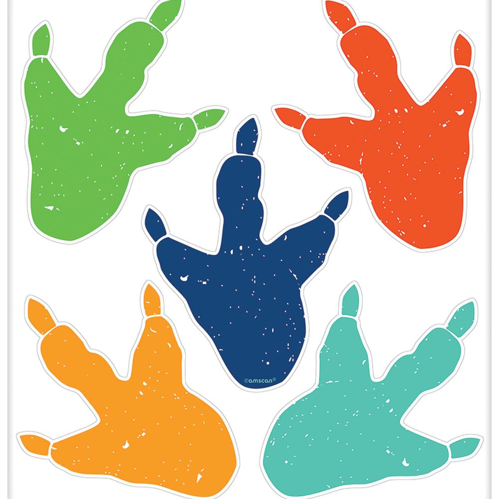 Dino-Mite Party Footprints-Vinyl, 10ct