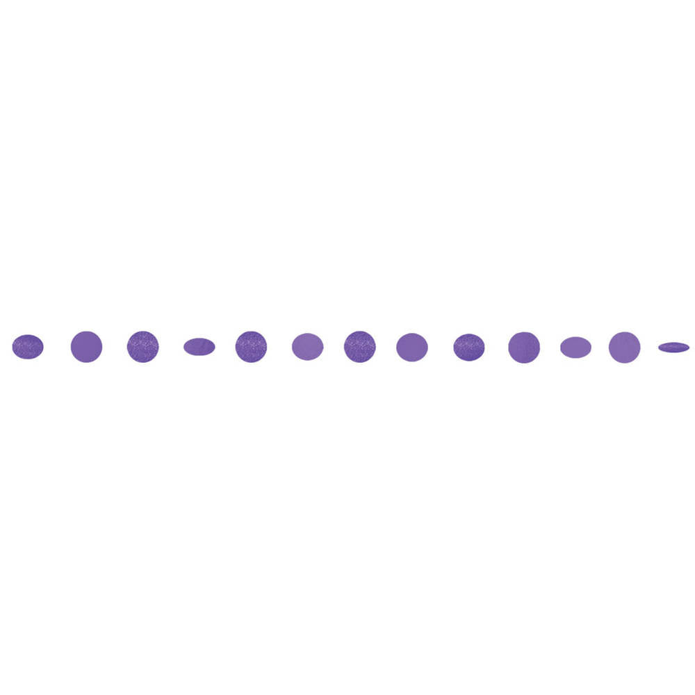 New Purple Round Glitter String Garlands, 6ct