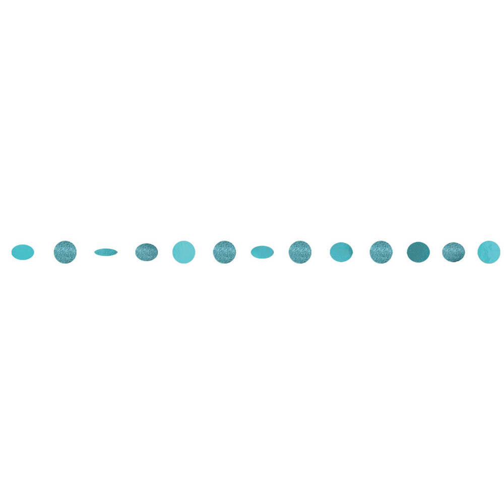 Robins Egg Blue Round Glitter String Garlands (6 ct)