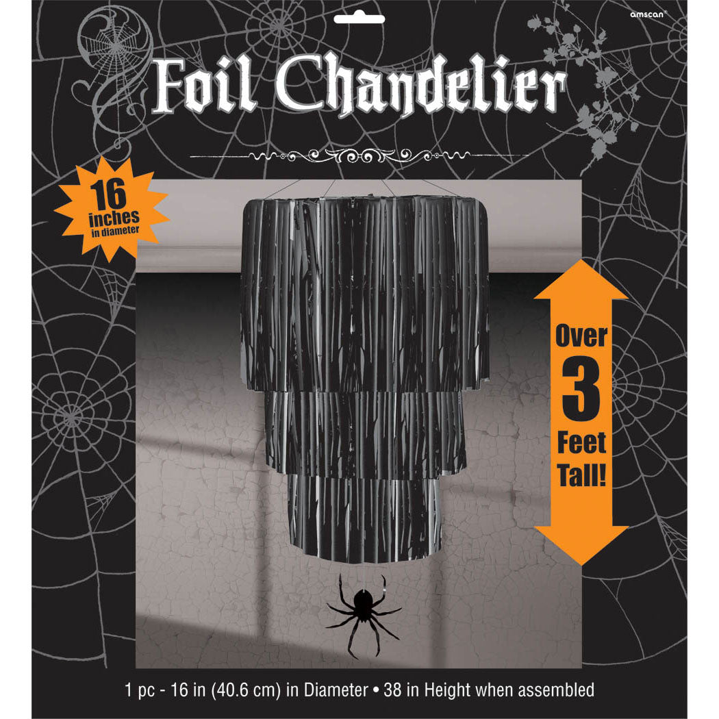 Fringed Foil Hanging Chandelier