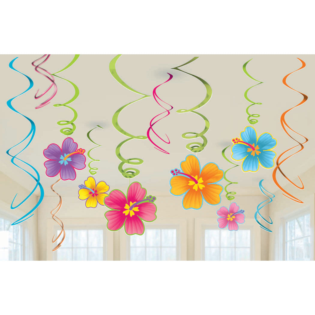 Luau Hanging Swirls Value Pack, 12ct