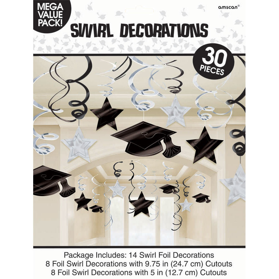Congrats Grad White Swirls Mega Pack – US Novelty