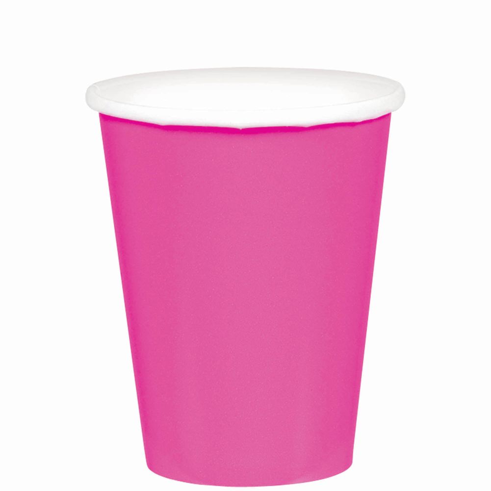 Bright Pink 9oz Paper Cups (20ct)