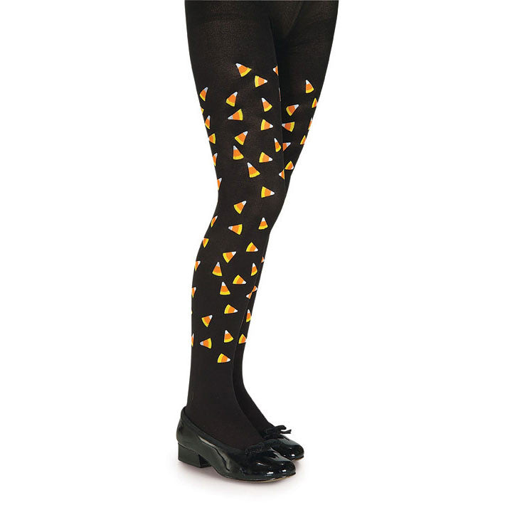 Black Candy Corn Tights Child Small