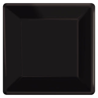 Jet Black Square Paper Banquet Plates (20ct)