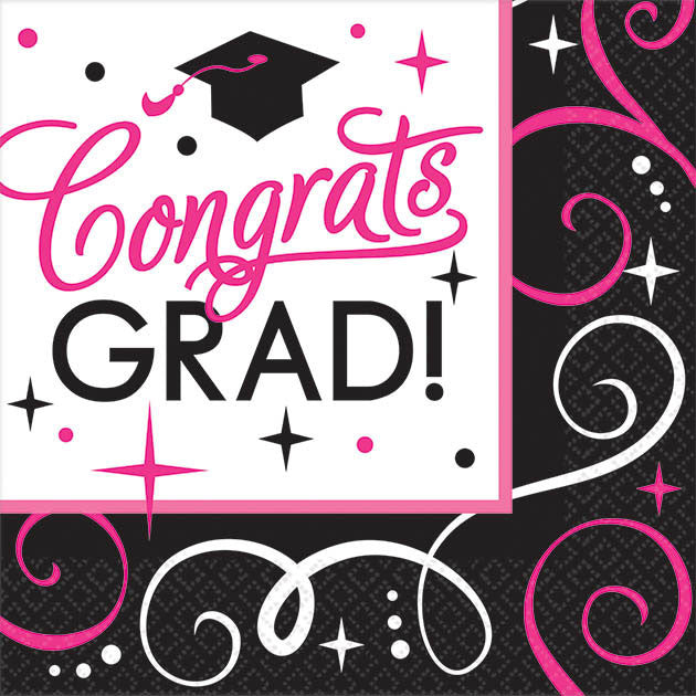 Sparkling Grad Beverage Napkins (36ct)
