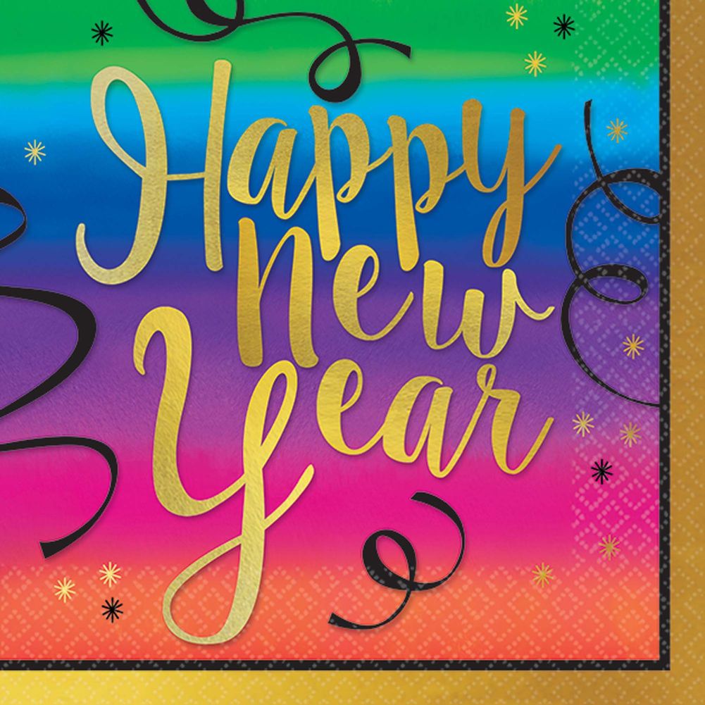 Colorful New Year Beverage Napkins