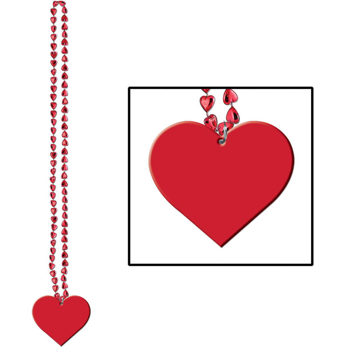 Cinnamon Heart Beads w/Heart Medallion
